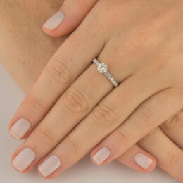 anel solitario prata