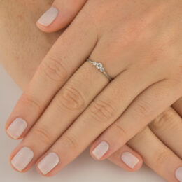 anel solitario prata