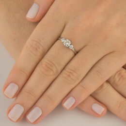 anel solitario prata