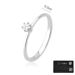 anel solitario prata