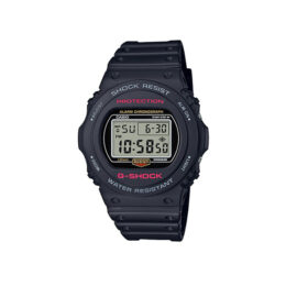 Relógio Casio G-Shock DW-5750E-1DR resina preta visor digital quadrado