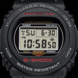 Relógio Casio G-Shock DW-5750E-1DR resina preta visor digital quadrado