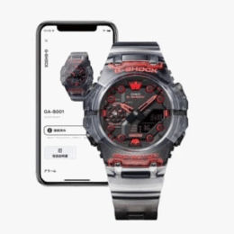 Relógio Casio G-Shock GA-B001G-1ADR resina carbono preta detalhes vermelhos analógico-digital