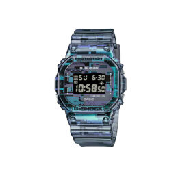 Relógio Casio G-Shock DW-5600NN-1DR resina translúcida preto iridescente visor digital quadrado