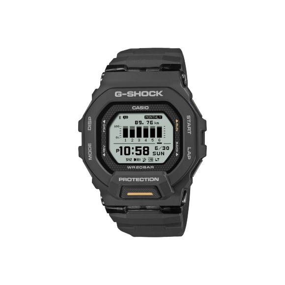 Relógio Casio G-Shock GBD-200-1A1 G-Squad resina preta visor digital MIP octogonal