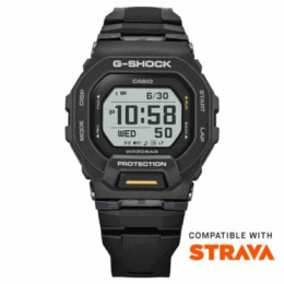 Relógio Casio G-Shock GBD-200-1A1 G-Squad resina preta visor digital MIP octogonal strava