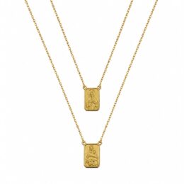 Corrente escapulario ouro 18k 60cm comprimento