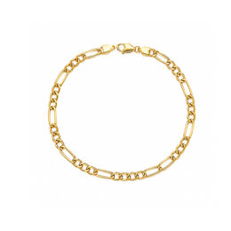 Pulseira de ouro amarelo 18K elo 3x1 três por um com fecho cadeado
