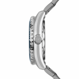 Relógio Technos Acqua 8205OX/1A masculino automático em aço prateado, mostrador azul, aro giratório