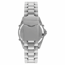 Relógio Technos Skydiver WT2060AB/1V masculino em aço prateado, mostrador verde, anadigi