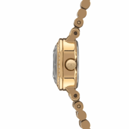 Relógio Technos Mini Petit 1042AC/1X feminino dourado, caixa pequena redonda, mostrador dourado