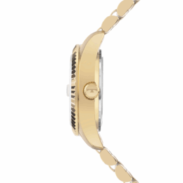 Relógio Technos Crystal VX3JAF/1X feminino em aço dourado, mostrador champanhe, luneta com cristais