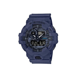 Relógio Casio G-Shock GA-700CA-2A em resina azul-marinho com mostrador camuflado analógico-digital