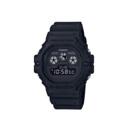 Relógio Casio G-Shock DW-5900BB-1 digital em resina preta fosca com display retrô