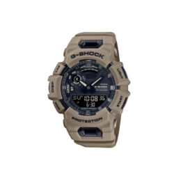 Relógio Casio G-Shock G-Squad GBA-900UU-5ADR em resina bege com mostrador analógico-digital e pulseira de resina