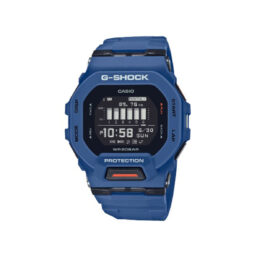 Relógio Casio G-Shock G-Squad GBD-200-2DR digital em resina azul-marinho com caixa quadrada e pulseira de uretano