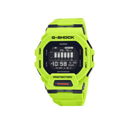 Relógio Casio G-Shock G-Squad GBD-200-9DR digital em resina verde-limão fluorescente com display de moldura preta